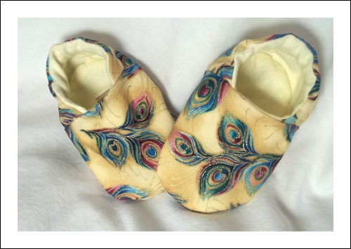 Peacock baby shoes