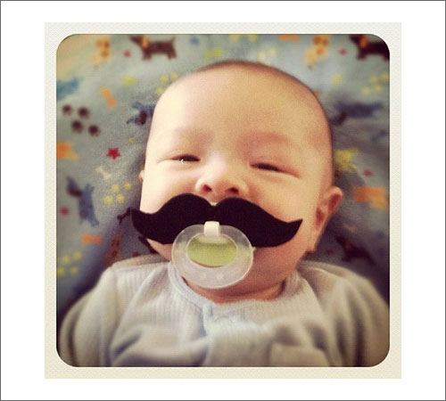 Moustache pacifier for Movember