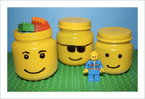 Recycled Jar Lego Storage - Babybites.co.nz