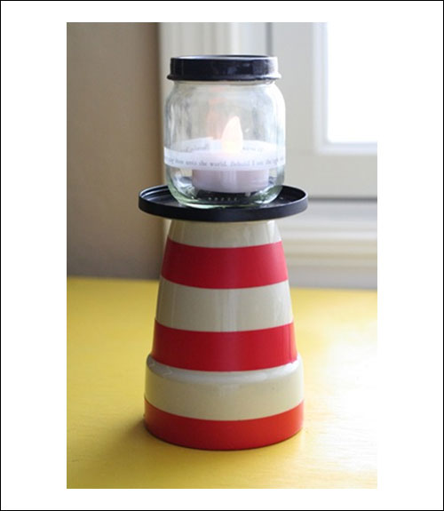 Recycled Jar Lighthouse Nightlight - Babybites.co.nz