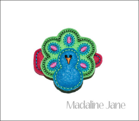 Peacock hair clip