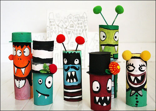 Halloween Craft Ideas Loo Roll Monsters