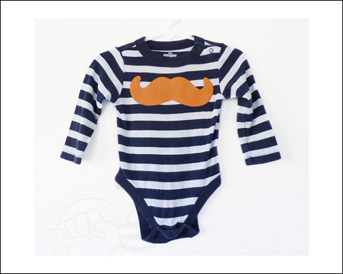 Moustache onesie for Movember