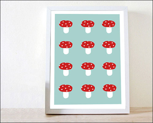 Toadstool Print for kids
