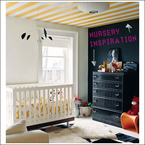 Decorate your nursery with stripey walls
