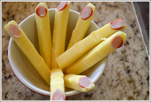 Halloween food ideas cheese fingers