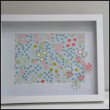 Pastel Flowers in White Box Frame