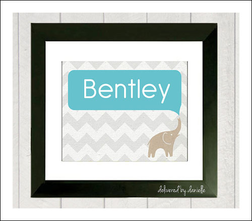 Newborn Gift Ideas Elephant Nursery Print