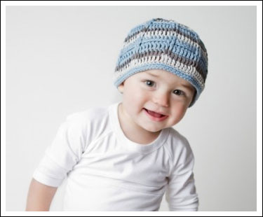 stripy kids woolen knit hat
