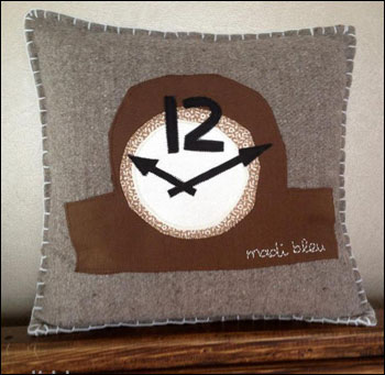 Clock Cushion by Madi Bleu