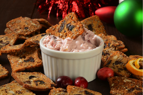 Cranberry Cheese Dip and crackers