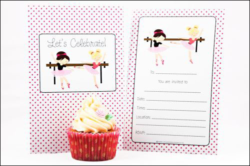 Ballerina Fill-in Party Invitations