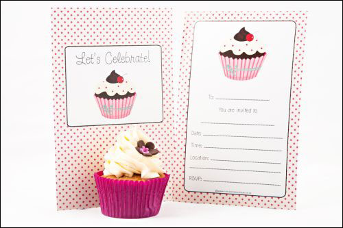 Cupcake Fill-in Party Invitations