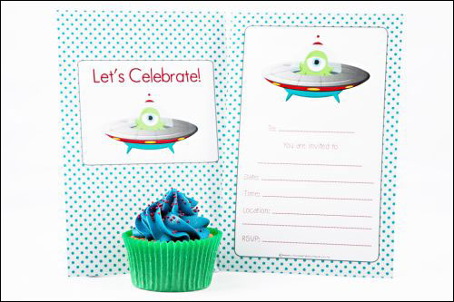 Space Fill-in Party Invitations